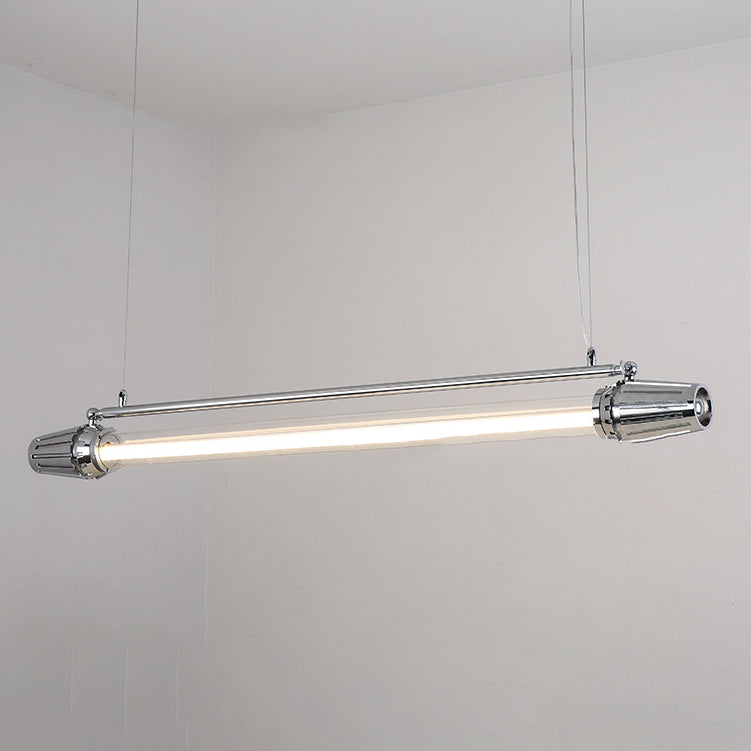 Contemporary Industrial Strip Aluminum Acrylic LED Island Light Chandelier For Dining Room