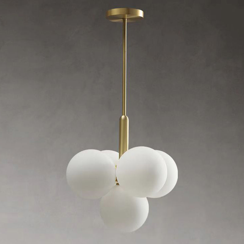 Contemporary Luxury Globe Iron Aluminum Glass 5/13-Light Chandelier For Living Room