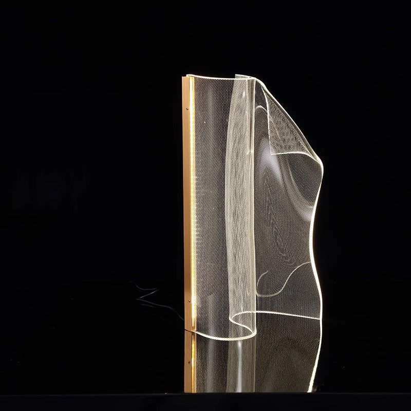 Contemporary Creative Irregular Transparent Aluminum Acrylic LED Table Lamp For Bedroom