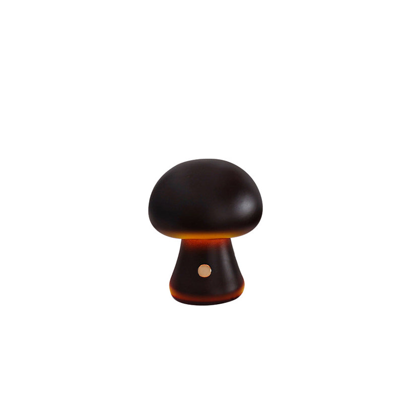Contemporary Scandinavian Rechargeable Solid Wood Mushroom LED Table Lamp Night Light For Bedside