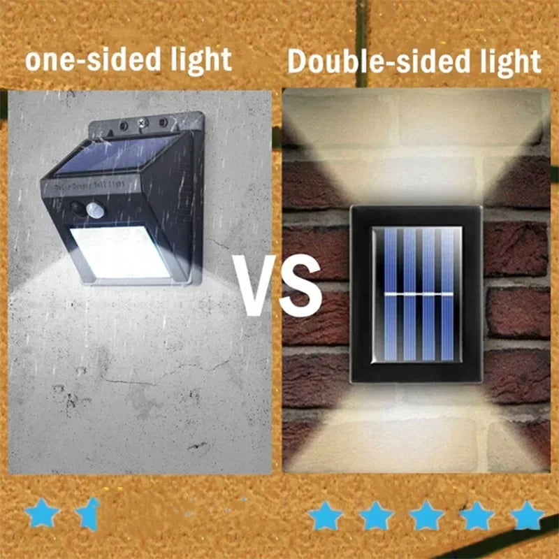Outdoor Solar Up Down Wall Light Waterproof LED Solar Powered Exterior Wall Lamp for Garden Patio Porch Fence