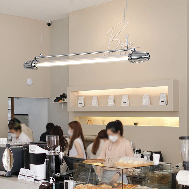 Contemporary Industrial Strip Aluminum Acrylic LED Island Light Chandelier For Dining Room