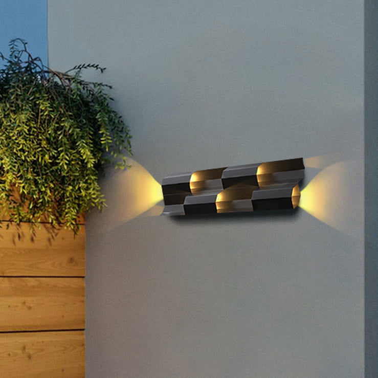 Contemporary Retro Waterproof Stainless Steel Rectangular LED Wall Sconce Lamp For Outdoor Patio