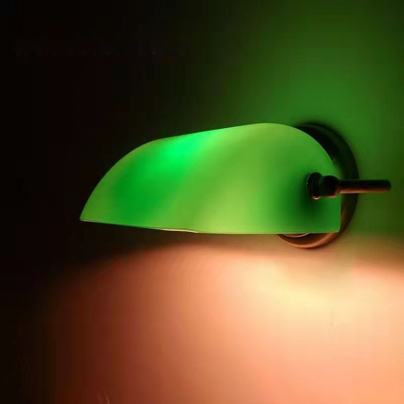 Vintage Glass Iron Round 1-Light Zipper Wall Sconce Lamp