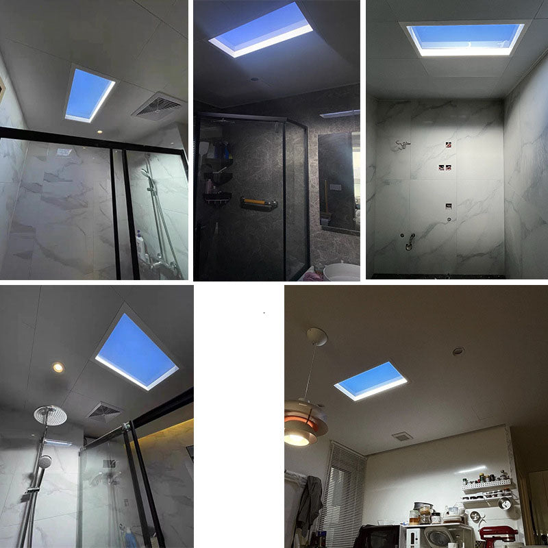 Modern Minimalist Smart Blue Sky Metal LED Flush Mount Ceiling Light for Living Room