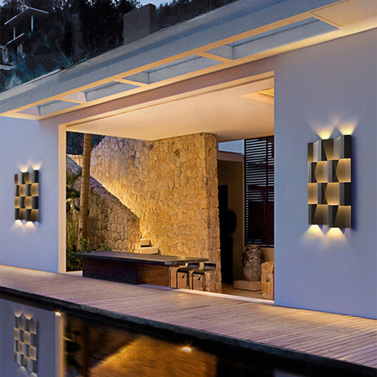 Contemporary Retro Waterproof Stainless Steel Rectangular LED Wall Sconce Lamp For Outdoor Patio