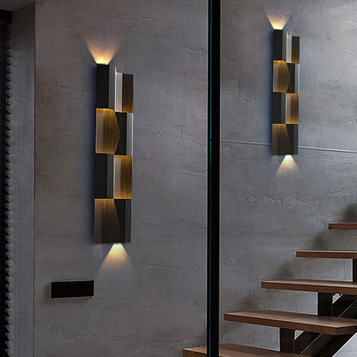 Contemporary Retro Waterproof Stainless Steel Rectangular LED Wall Sconce Lamp For Outdoor Patio