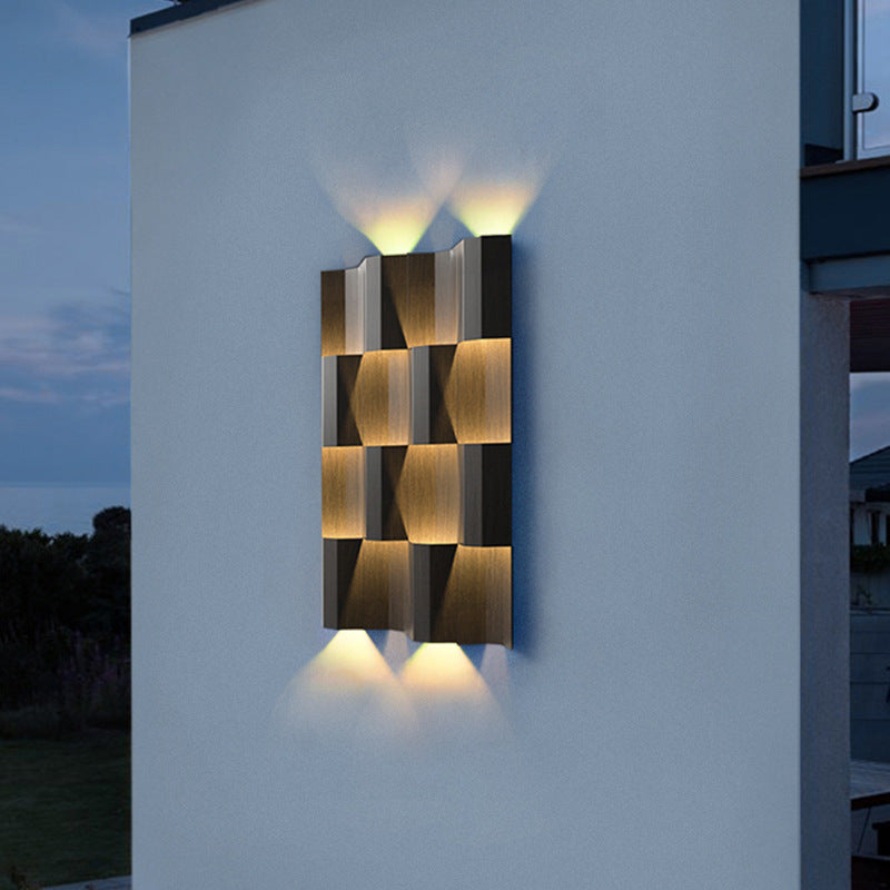 Contemporary Retro Waterproof Stainless Steel Rectangular LED Wall Sconce Lamp For Outdoor Patio