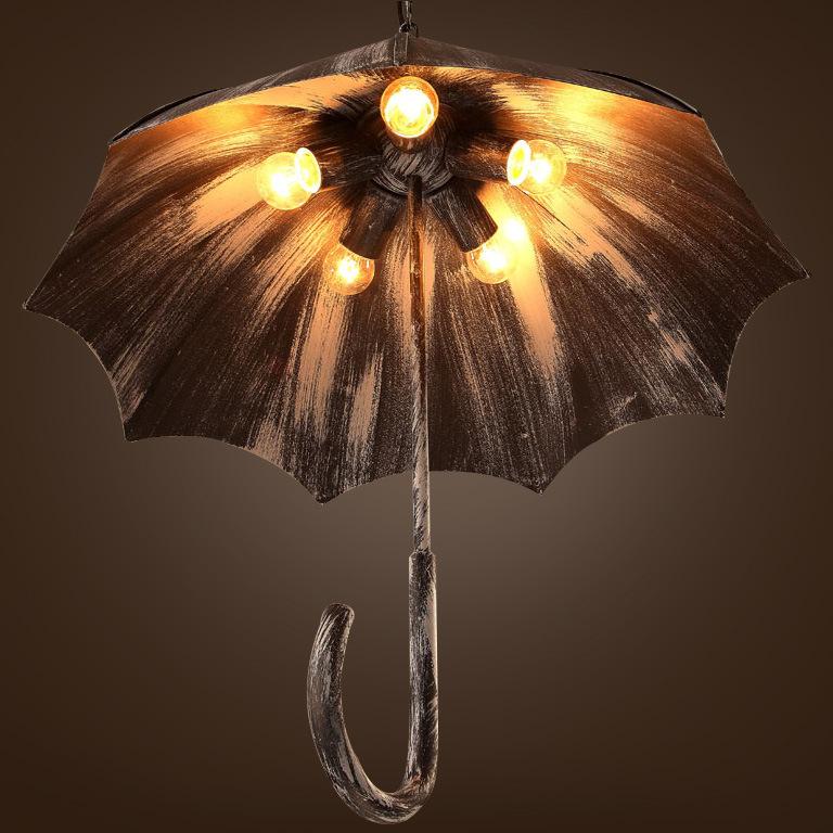 Retro Industrial 5-Light Umbrella Chandeliers