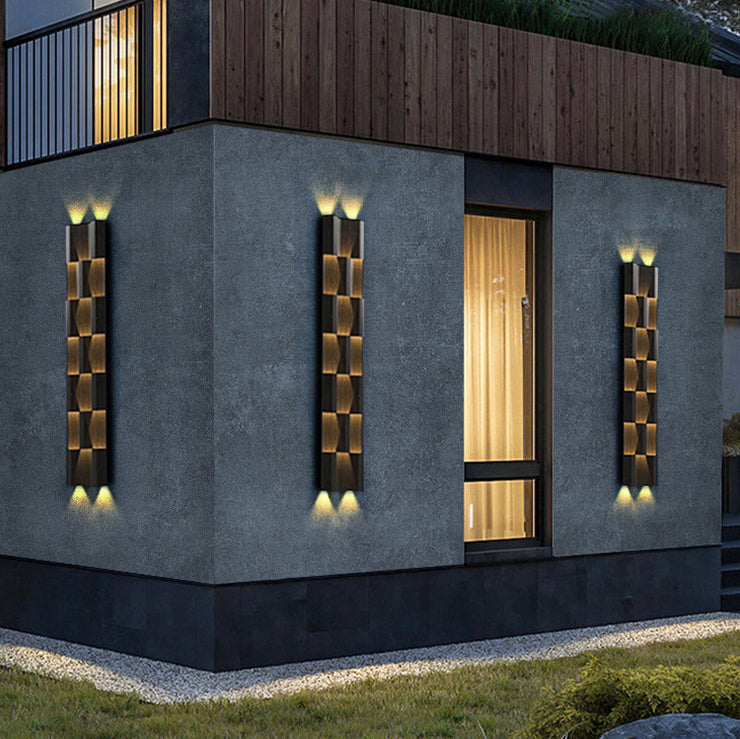 Contemporary Retro Waterproof Stainless Steel Rectangular LED Wall Sconce Lamp For Outdoor Patio