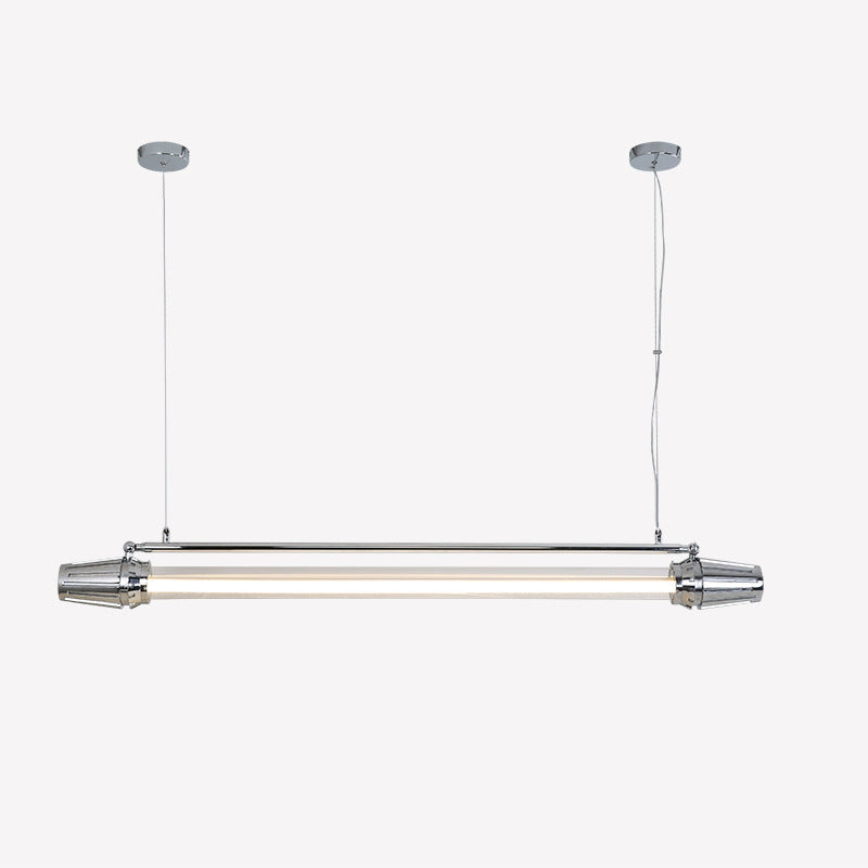 Contemporary Industrial Strip Aluminum Acrylic LED Island Light Chandelier For Dining Room