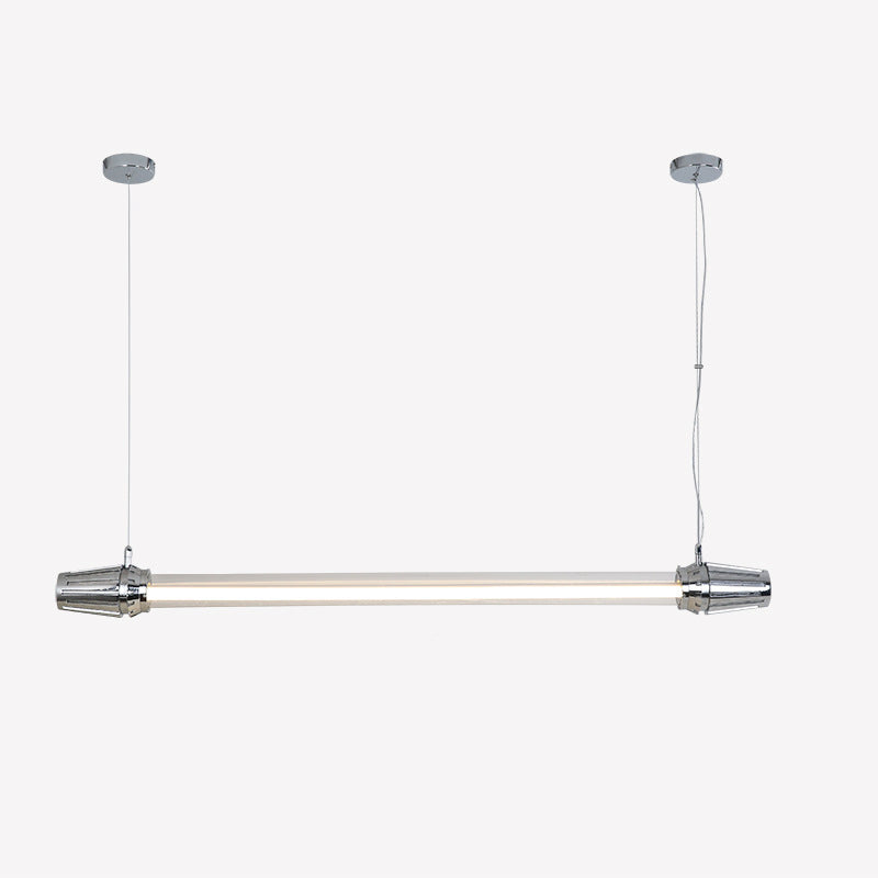 Contemporary Industrial Strip Aluminum Acrylic LED Island Light Chandelier For Dining Room