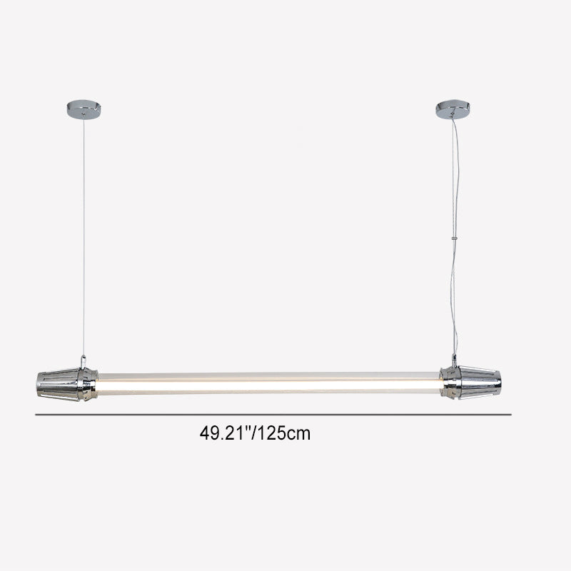 Contemporary Industrial Strip Aluminum Acrylic LED Island Light Chandelier For Dining Room