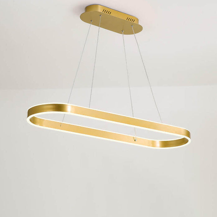 Modern Minimalist Light Luxury Oval Aluminum LED Chandelier