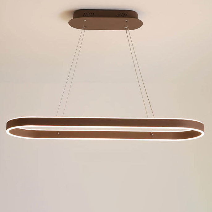 Modern Minimalist Light Luxury Oval Aluminum LED Chandelier
