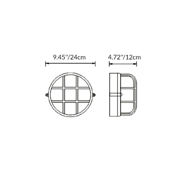Contemporary Industrial Waterproof Aluminum Glass Frosted Round 1-Light Wall Sconce Lamp For Outdoor Patio