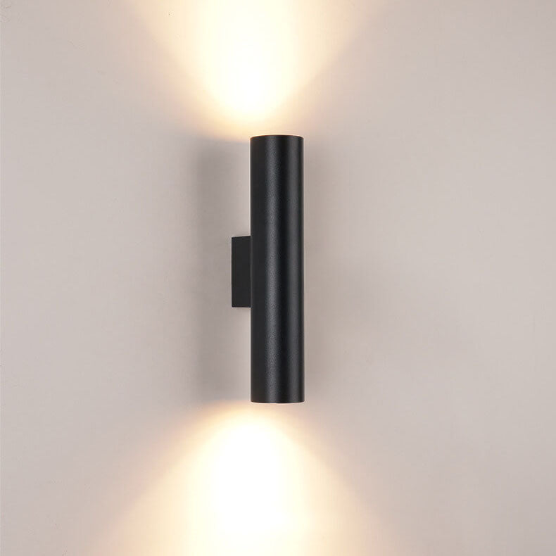Simple Aluminum Cylindrical 2-Light Wall Sconce Lamp
