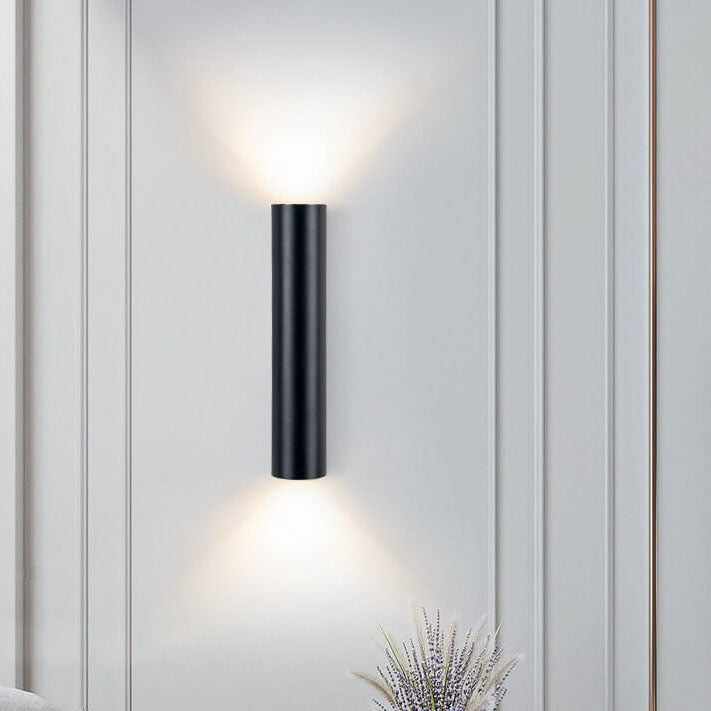 Simple Aluminum Cylindrical 2-Light Wall Sconce Lamp