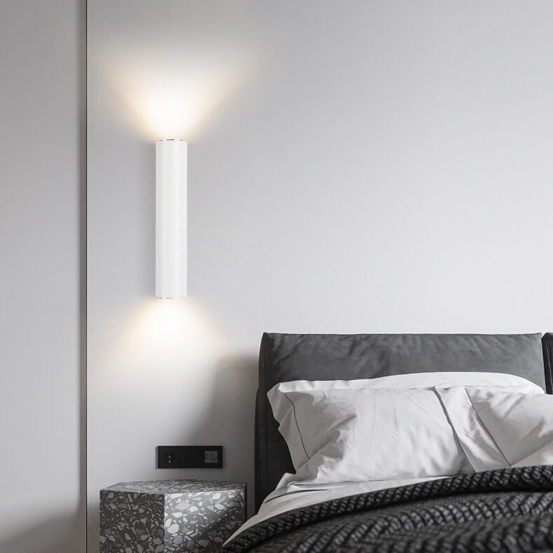 Simple Aluminum Cylindrical 2-Light Wall Sconce Lamp