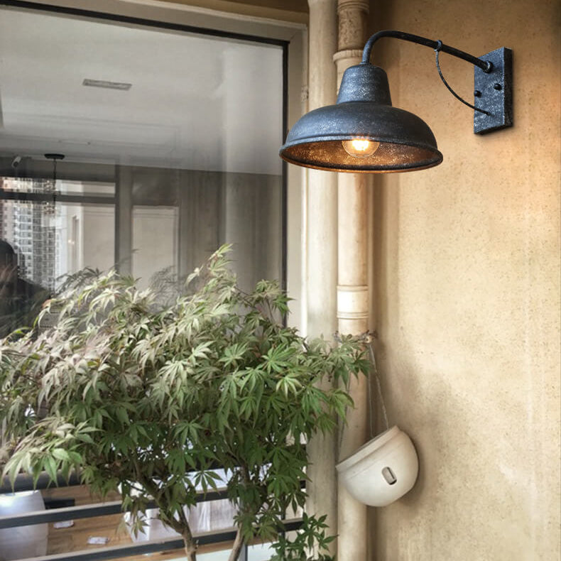 Vintage Iron Barn Waterproof Outdoor 1-Light Wall Sconce Lamp