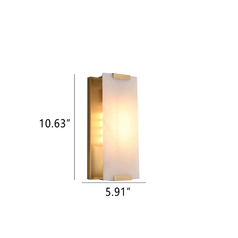Nordic Light Luxury Copper Marble Strip Design 3-Light Wall Sconce Lamp