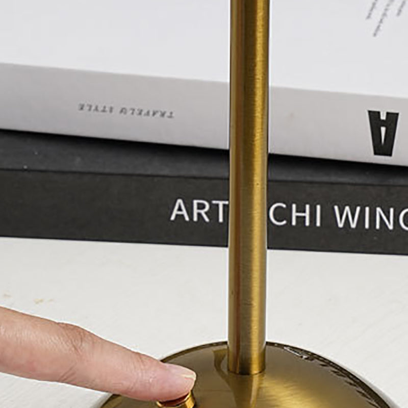 Contemporary Scandinavian Rechargeable Iron Fabric Conic Pleated 1-Light Table Lamp For Bedside