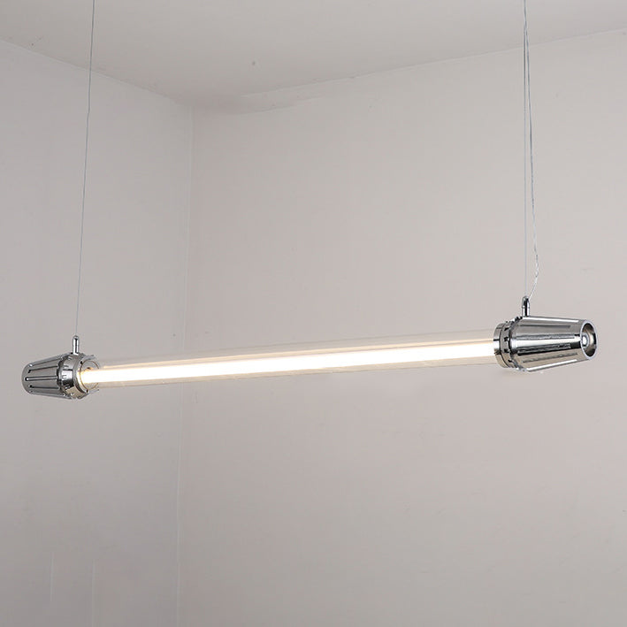 Contemporary Industrial Strip Aluminum Acrylic LED Island Light Chandelier For Dining Room