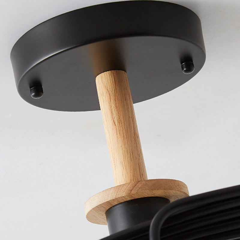 Contemporary Nordic Dome Orbs Curved Distortion Iron Solid Wood Glass 3/5 - Light Chandelier For Dining Room