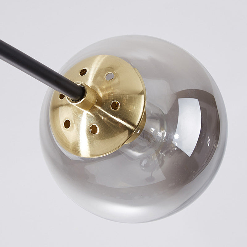 Contemporary Nordic Iron Glass Round 6/8/10-Light Chandelier For Bedroom And Living Room