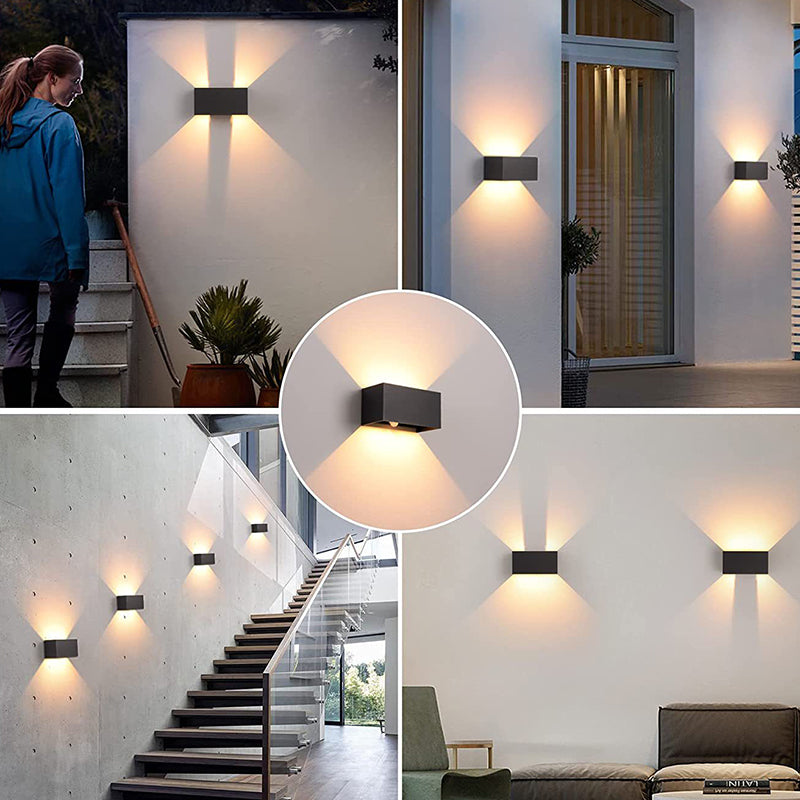Modern Minimalist Aluminum Rectangular LED Wall Sconce Lamp For Outdoor Patio