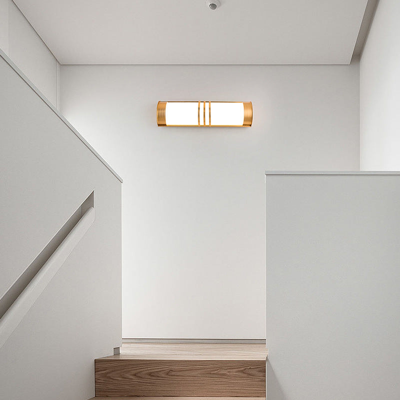 Modern Minimalist Acrylic & Iron Half-Round Long LED Wall Sconce Lamp For Outdoor