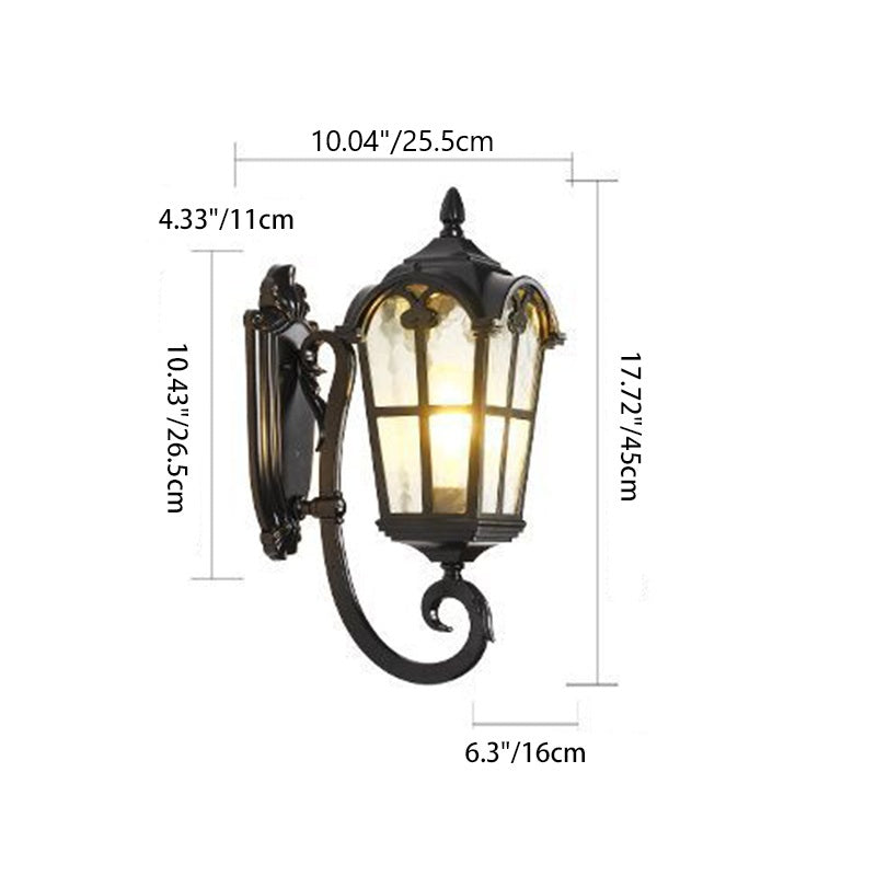 Contemporary Nordic Aluminum Glass Curved-Square 1-Light Wall Sconce Lamp For Outdoor