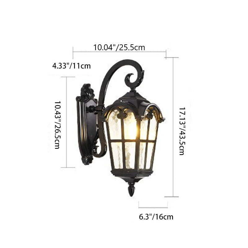 Contemporary Nordic Aluminum Glass Curved-Square 1-Light Wall Sconce Lamp For Outdoor