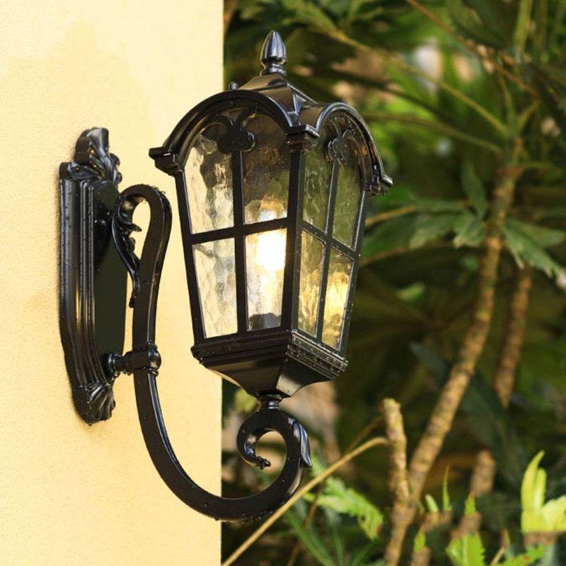 Contemporary Nordic Aluminum Glass Curved-Square 1-Light Wall Sconce Lamp For Outdoor