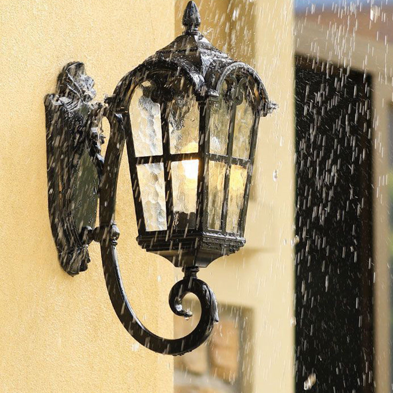 Contemporary Nordic Aluminum Glass Curved-Square 1-Light Wall Sconce Lamp For Outdoor
