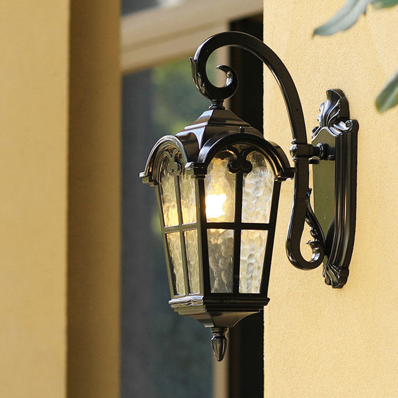 Contemporary Nordic Aluminum Glass Curved-Square 1-Light Wall Sconce Lamp For Outdoor