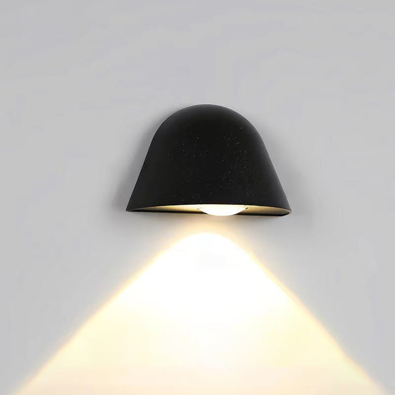 Contemporary Nordic Waterproof Aluminum Doorbell-Inspired LED Wall Sconce Lamp For Outdoor Patio
