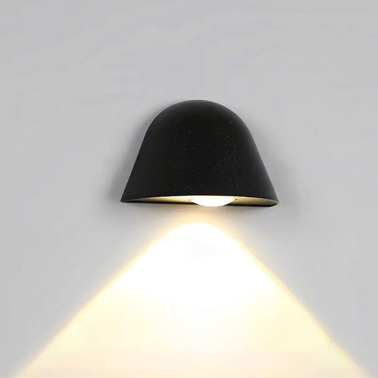 Contemporary Nordic Waterproof Aluminum Doorbell-Inspired LED Wall Sconce Lamp For Outdoor Patio