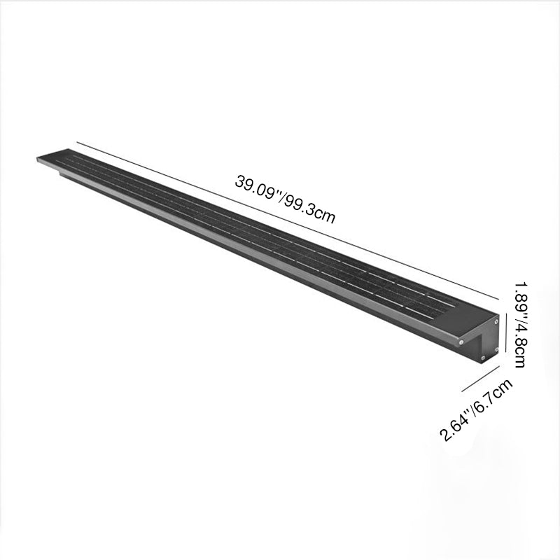 Modern Minimalist Solar Waterproof Strip Aluminum Tempered Glass Wall Washer LED Wall Sconce Lamp For Outdoor Patio