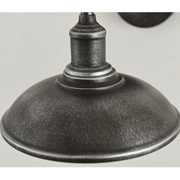 Contemporary Industrial Round Pot Lid Shape Curved Rod Iron Shade 1-Light Wall Sconce Lamp For Outdoor Patio