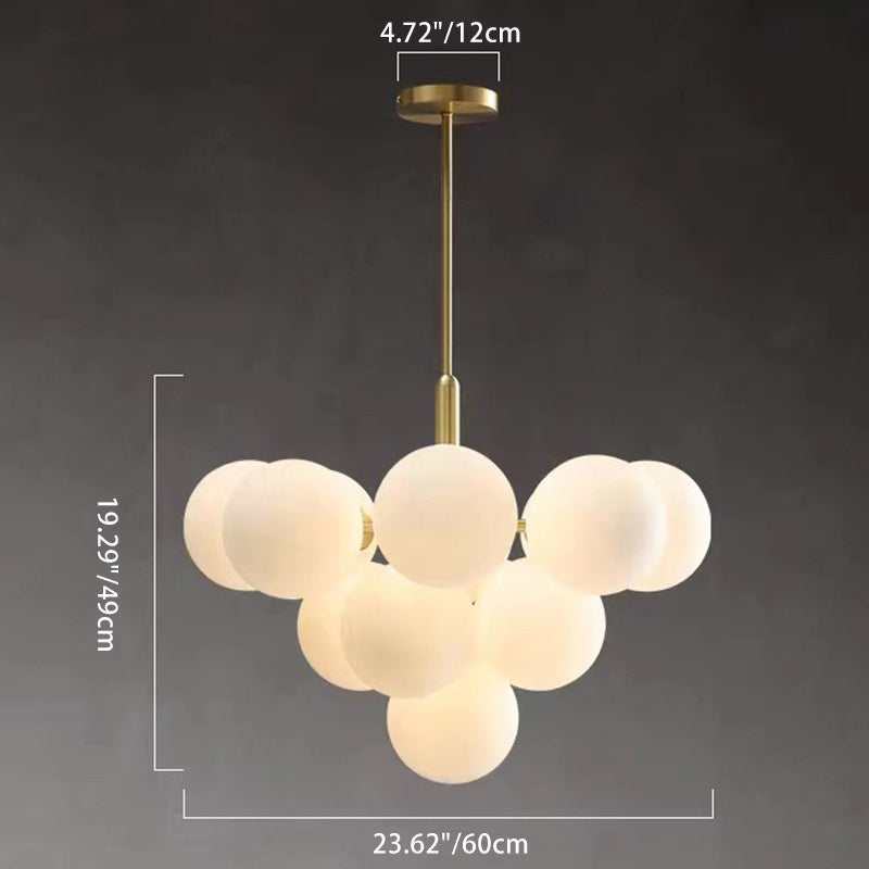 Contemporary Luxury Globe Iron Aluminum Glass 5/13-Light Chandelier For Living Room