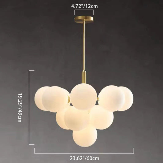 Contemporary Luxury Globe Iron Aluminum Glass 5/13-Light Chandelier For Living Room