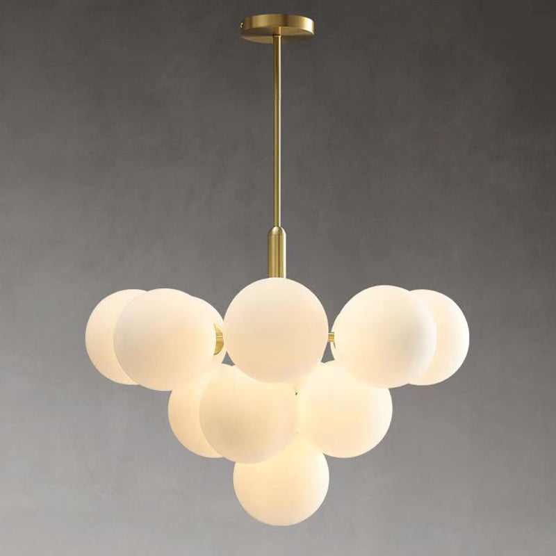 Contemporary Luxury Globe Iron Aluminum Glass 5/13-Light Chandelier For Living Room