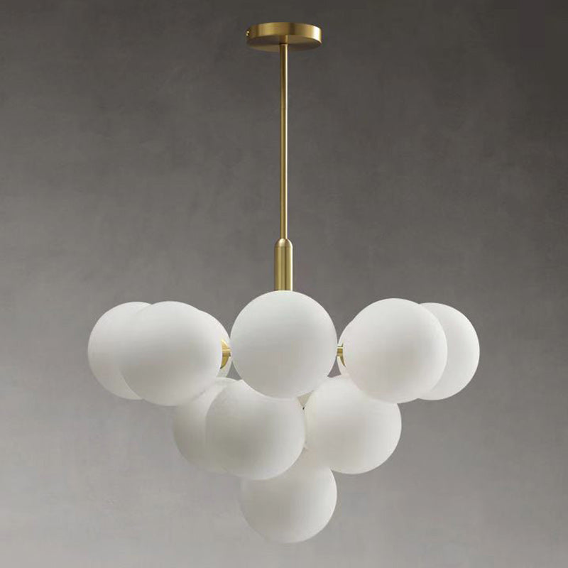 Contemporary Luxury Globe Iron Aluminum Glass 5/13-Light Chandelier For Living Room