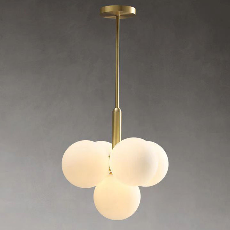 Contemporary Luxury Globe Iron Aluminum Glass 5/13-Light Chandelier For Living Room