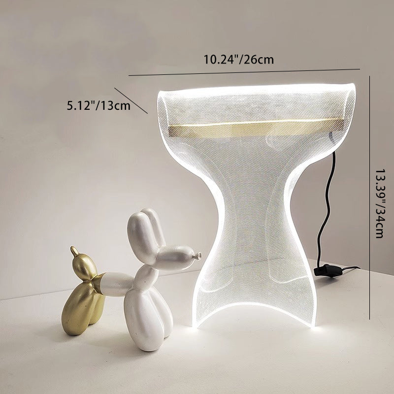 Contemporary Creative Irregular Transparent Aluminum Acrylic LED Table Lamp For Bedroom