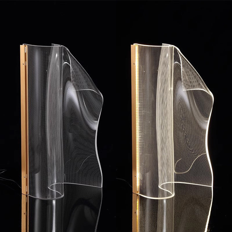 Contemporary Creative Irregular Transparent Aluminum Acrylic LED Table Lamp For Bedroom