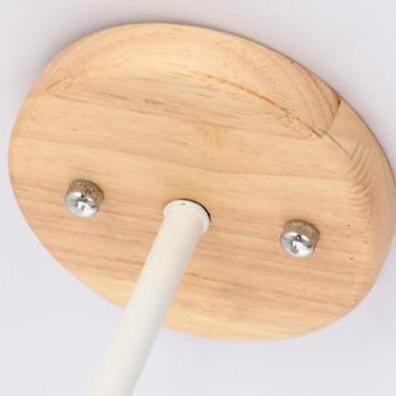 Contemporary Scandinavian Trapezoidal Branch Disc Base Iron Wood 3/5/6/8 Chandelier For Living Room