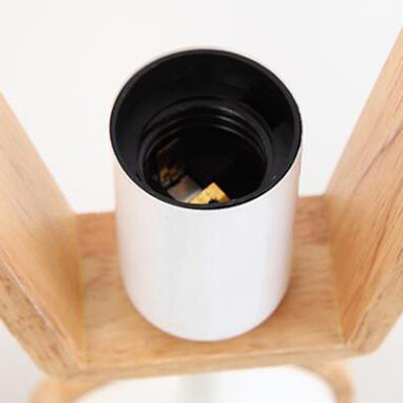 Contemporary Scandinavian Trapezoidal Branch Disc Base Iron Wood 3/5/6/8 Chandelier For Living Room