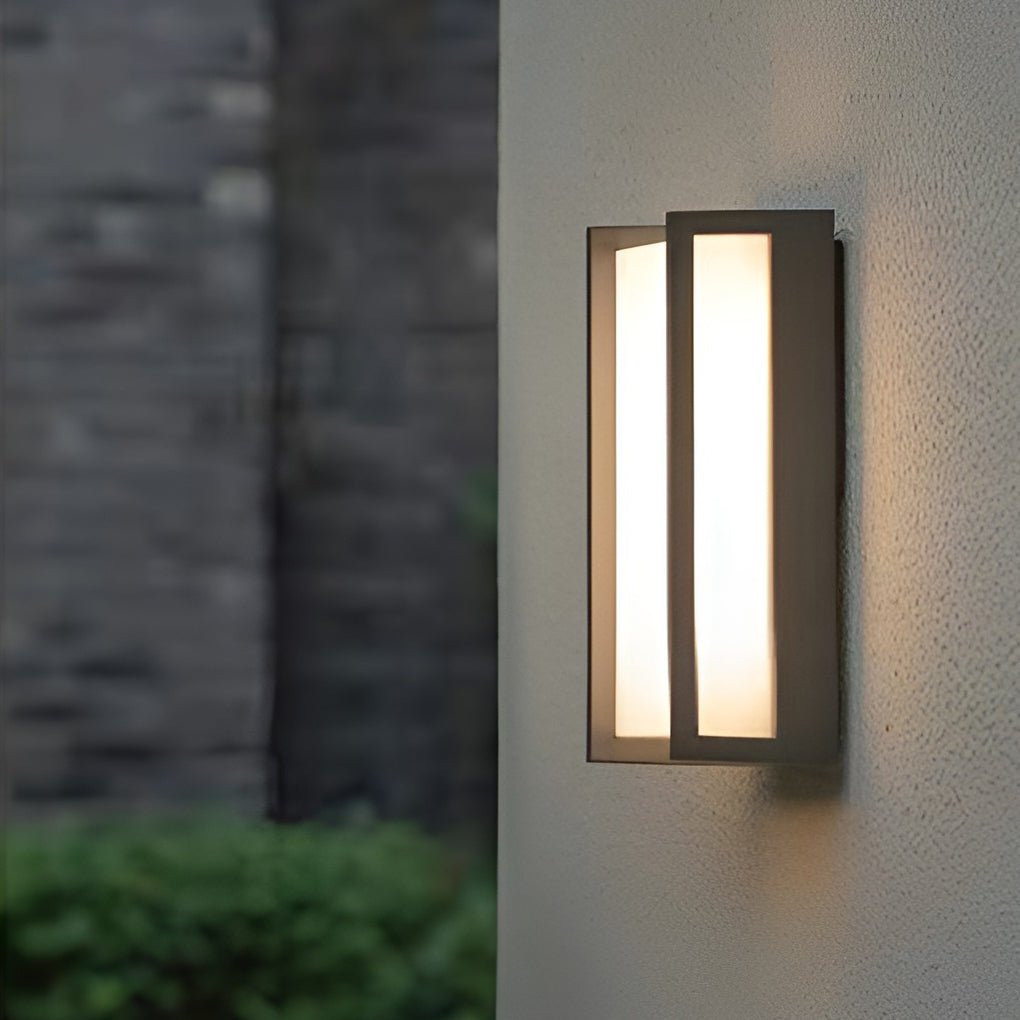Modern Simplicity Rectangular ABS LED Waterproof Outdoor Wall Sconce Lamp For Garden